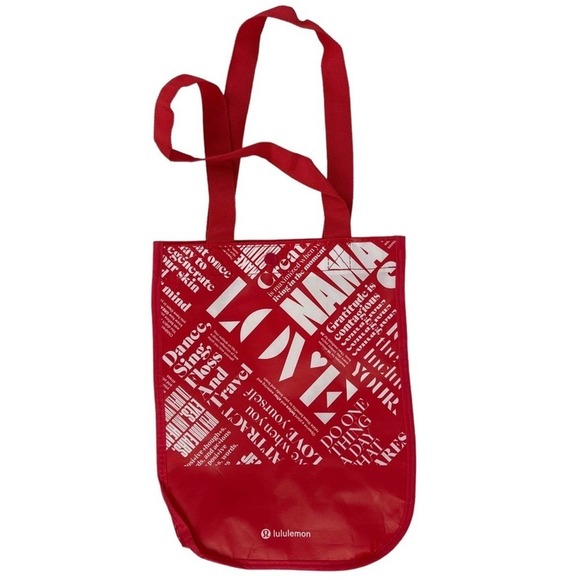 Lululemon Manifesto Dance Sing Floss and Travel Shopping Tote Bag Red White - Picture 14 of 14